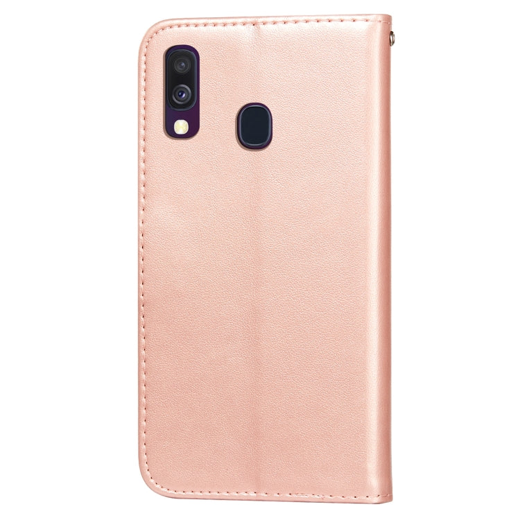 For Samsung Galaxy A40 Flower Vine Embossing Pattern Horizontal Flip Leather Case with Card Slot & Holder & Wallet & Lanyard