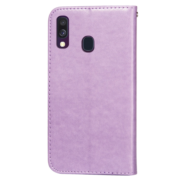 For Samsung Galaxy A40 Flower Vine Embossing Pattern Horizontal Flip Leather Case with Card Slot & Holder & Wallet & Lanyard