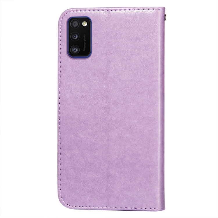 For Samsung Galaxy A41 Flower Vine Embossing Pattern Horizontal Flip Leather Case with Card Slot & Holder & Wallet & Lanyard