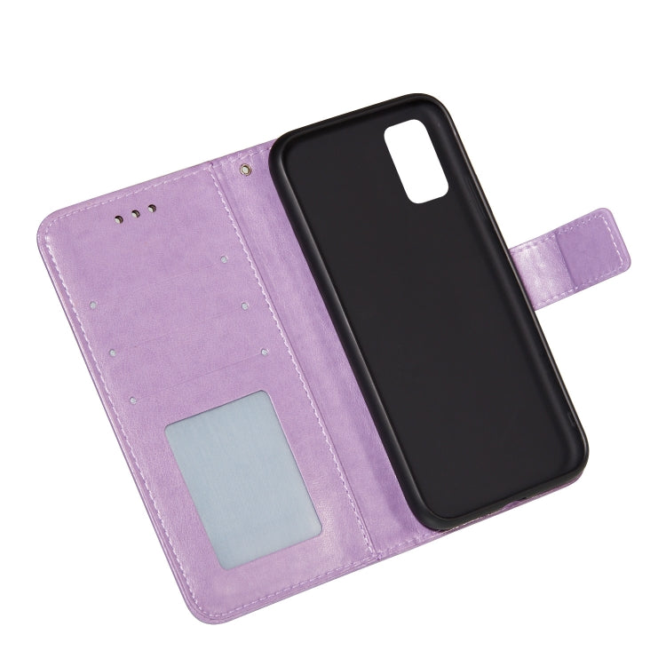 For Samsung Galaxy A41 Flower Vine Embossing Pattern Horizontal Flip Leather Case with Card Slot & Holder & Wallet & Lanyard