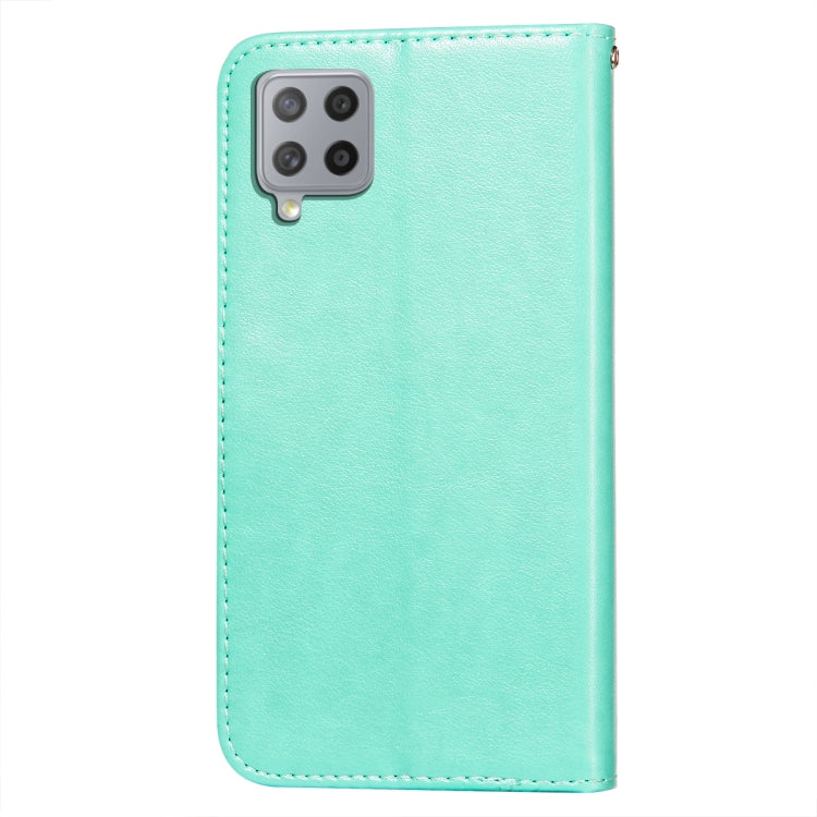 For Samsung Galaxy A42 5G Flower Vine Embossing Pattern Horizontal Flip Leather Case with Card Slot & Holder & Wallet & Lanyard