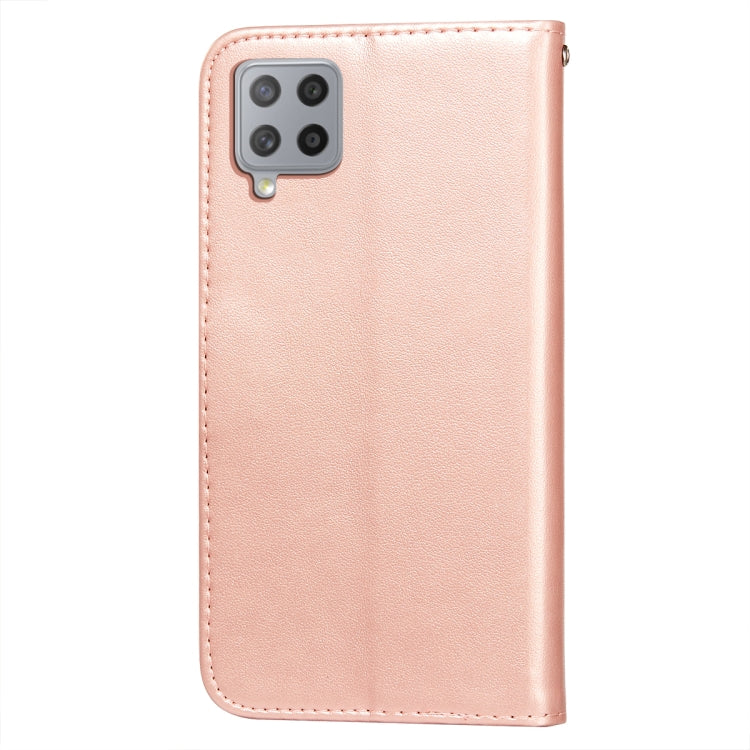For Samsung Galaxy A42 5G Flower Vine Embossing Pattern Horizontal Flip Leather Case with Card Slot & Holder & Wallet & Lanyard