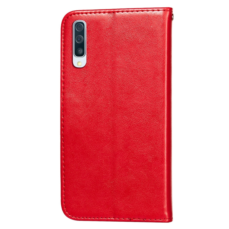 For Samsung Galaxy A50 Flower Vine Embossing Pattern Horizontal Flip Leather Case with Card Slot & Holder & Wallet & Lanyard