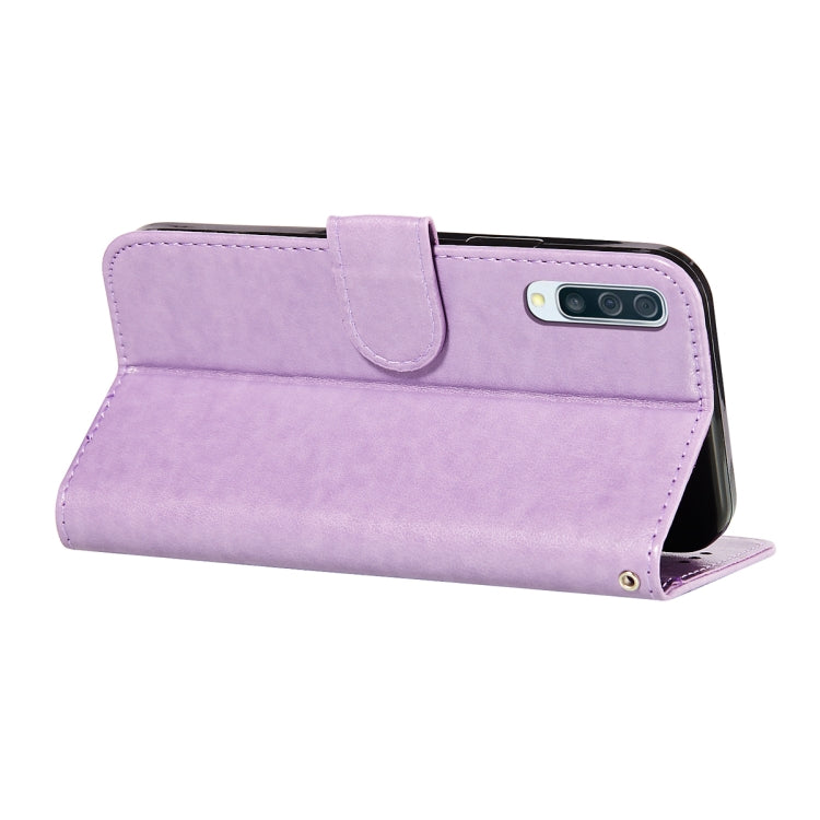 For Samsung Galaxy A50 Flower Vine Embossing Pattern Horizontal Flip Leather Case with Card Slot & Holder & Wallet & Lanyard