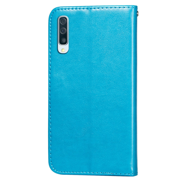 For Samsung Galaxy A50 Flower Vine Embossing Pattern Horizontal Flip Leather Case with Card Slot & Holder & Wallet & Lanyard