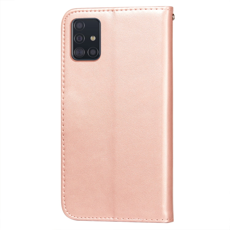 For Samsung Galaxy A51 4G Flower Vine Embossing Pattern Horizontal Flip Leather Case with Card Slot & Holder & Wallet & Lanyard