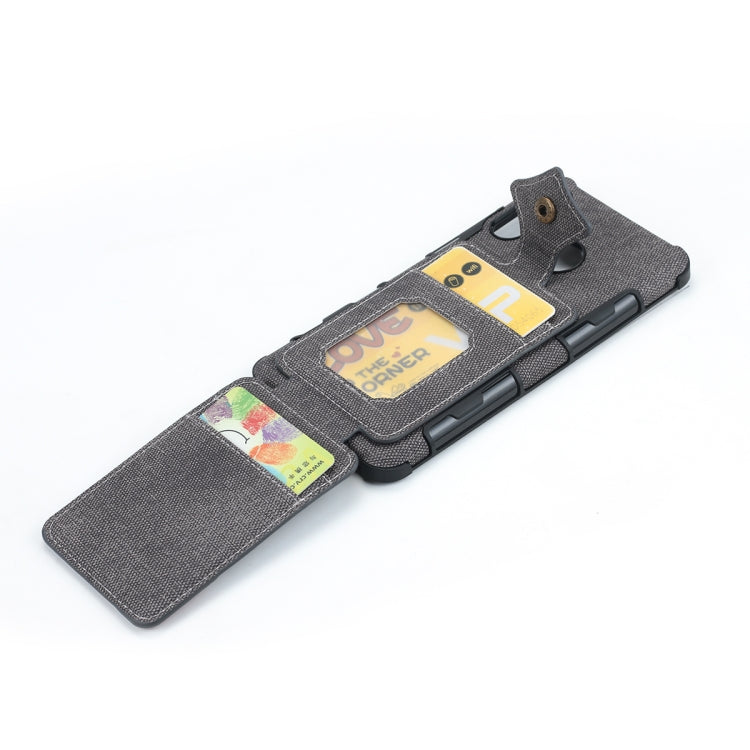 For Huawei P30 Lite Cloth Texture + PU + TPU Shockproof Protective Case with Card Slots