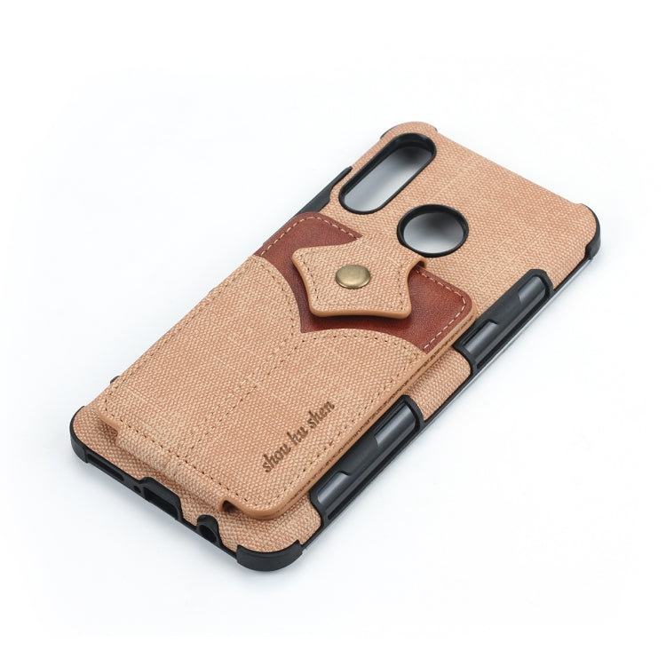 For Huawei P30 Lite Cloth Texture + PU + TPU Shockproof Protective Case with Card Slots