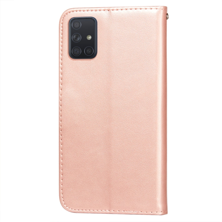 For Samsung Galaxy A71 4G Flower Vine Embossing Pattern Horizontal Flip Leather Case with Card Slot & Holder & Wallet & Lanyard