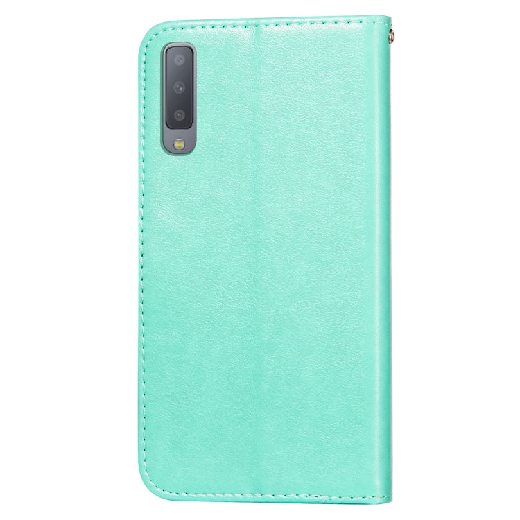 For Samsung Galaxy A7 (2018) Flower Vine Embossing Pattern Horizontal Flip Leather Case with Card Slot & Holder & Wallet & Lanyard