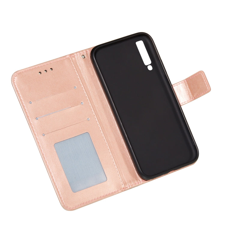 For Samsung Galaxy A7 (2018) Flower Vine Embossing Pattern Horizontal Flip Leather Case with Card Slot & Holder & Wallet & Lanyard