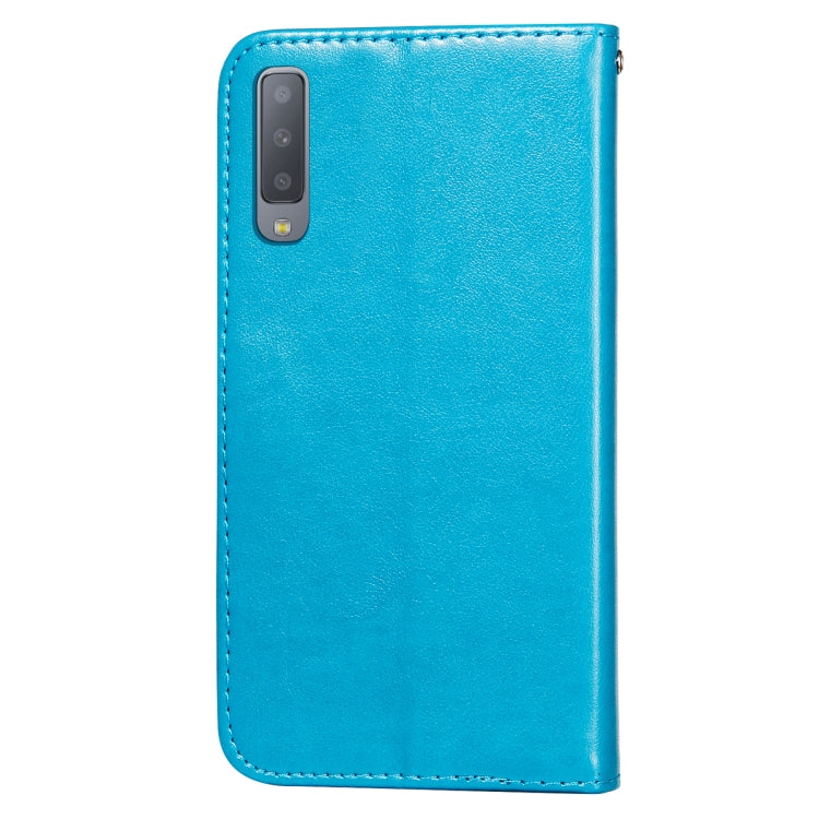 For Samsung Galaxy A7 (2018) Flower Vine Embossing Pattern Horizontal Flip Leather Case with Card Slot & Holder & Wallet & Lanyard