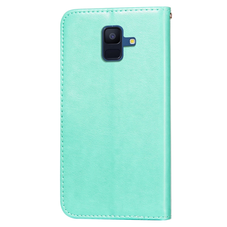 For Samsung Galaxy A6 (2018) Flower Vine Embossing Pattern Horizontal Flip Leather Case with Card Slot & Holder & Wallet & Lanyard