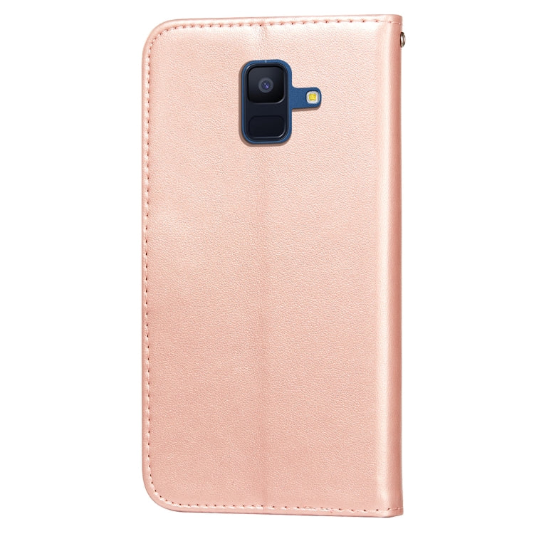 For Samsung Galaxy A6 (2018) Flower Vine Embossing Pattern Horizontal Flip Leather Case with Card Slot & Holder & Wallet & Lanyard