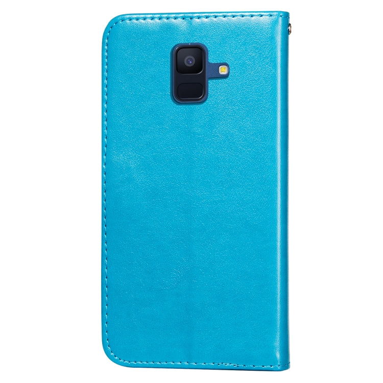 For Samsung Galaxy A6 (2018) Flower Vine Embossing Pattern Horizontal Flip Leather Case with Card Slot & Holder & Wallet & Lanyard