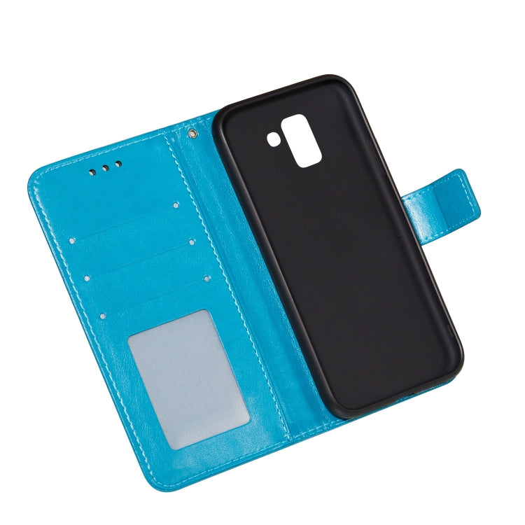 For Samsung Galaxy A6 (2018) Flower Vine Embossing Pattern Horizontal Flip Leather Case with Card Slot & Holder & Wallet & Lanyard