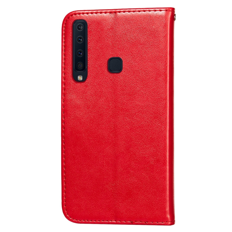 For Samsung Galaxy A9 (2018) Flower Vine Embossing Pattern Horizontal Flip Leather Case with Card Slot & Holder & Wallet & Lanyard