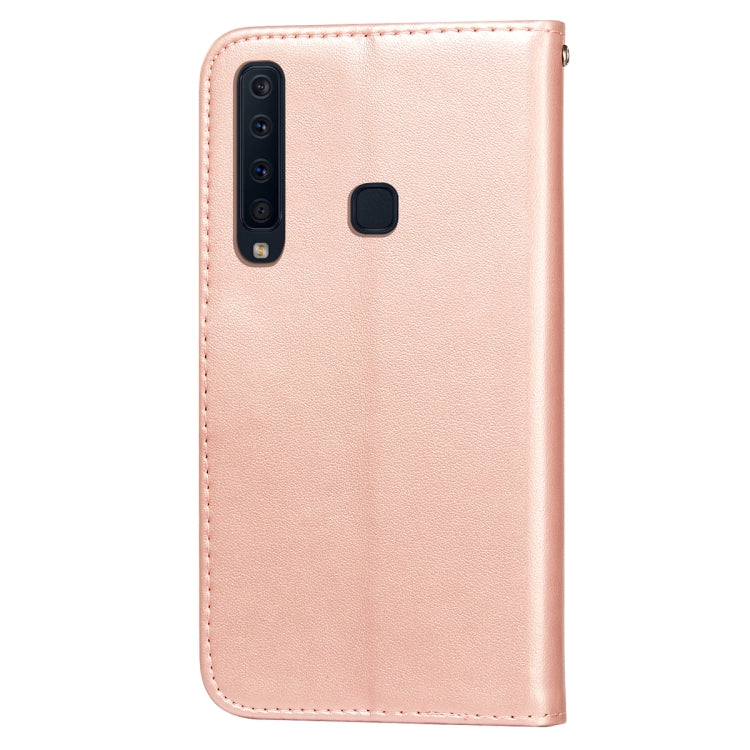 For Samsung Galaxy A9 (2018) Flower Vine Embossing Pattern Horizontal Flip Leather Case with Card Slot & Holder & Wallet & Lanyard