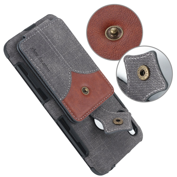 For Huawei Y7 (2019) Cloth Texture + PU + TPU Shockproof Protective Case with Card Slots