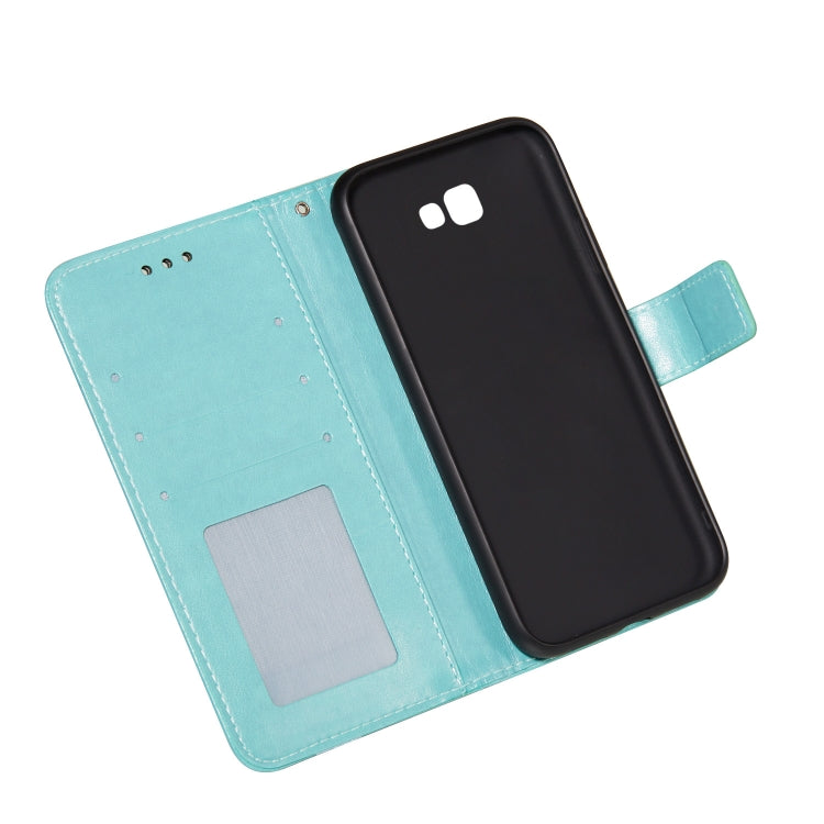 For Samsung Galaxy J4+ Flower Vine Embossing Pattern Horizontal Flip Leather Case with Card Slot & Holder & Wallet & Lanyard