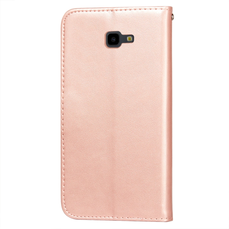 For Samsung Galaxy J4+ Flower Vine Embossing Pattern Horizontal Flip Leather Case with Card Slot & Holder & Wallet & Lanyard