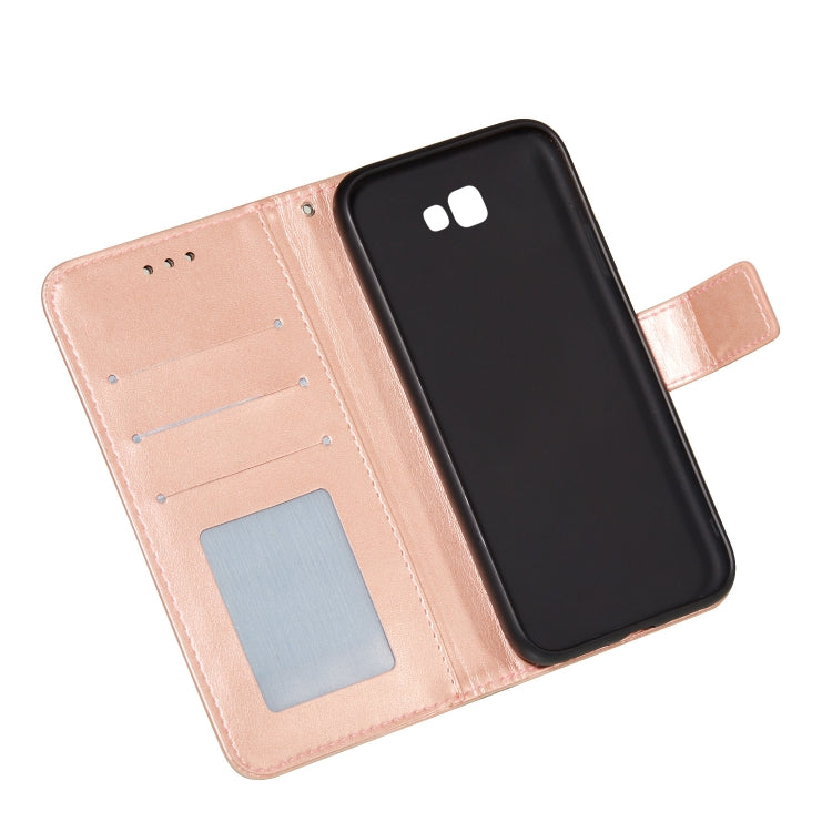 For Samsung Galaxy J4+ Flower Vine Embossing Pattern Horizontal Flip Leather Case with Card Slot & Holder & Wallet & Lanyard