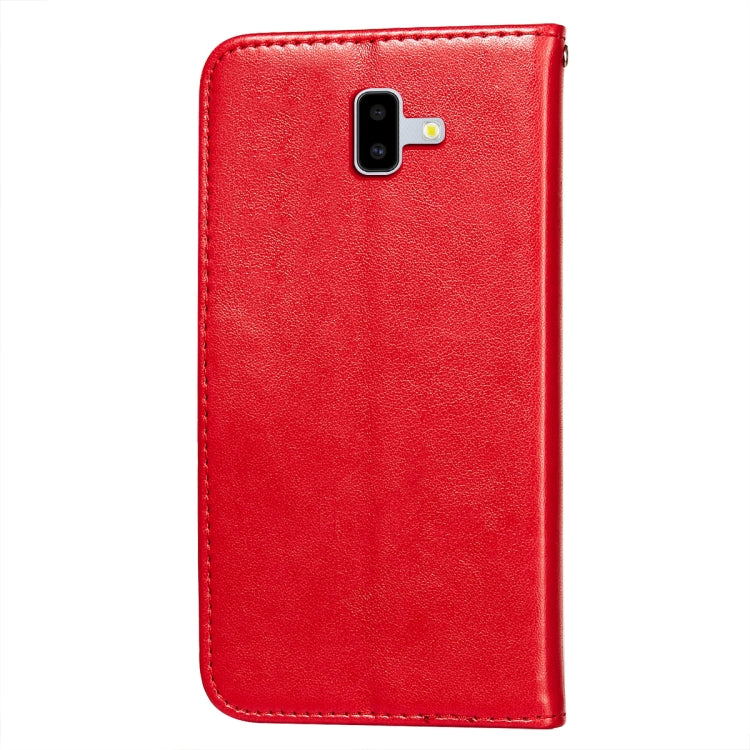 For Samsung Galaxy J6+ Flower Vine Embossing Pattern Horizontal Flip Leather Case with Card Slot & Holder & Wallet & Lanyard