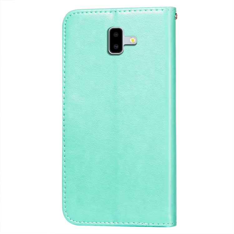For Samsung Galaxy J6+ Flower Vine Embossing Pattern Horizontal Flip Leather Case with Card Slot & Holder & Wallet & Lanyard