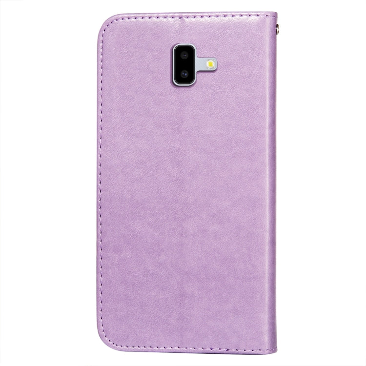 For Samsung Galaxy J6+ Flower Vine Embossing Pattern Horizontal Flip Leather Case with Card Slot & Holder & Wallet & Lanyard