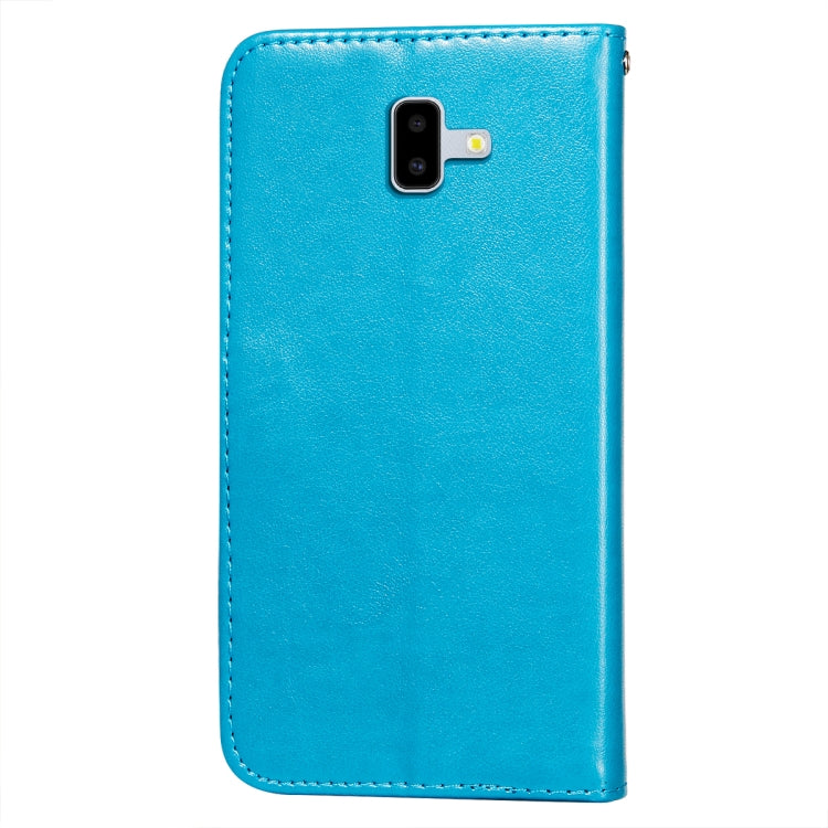 For Samsung Galaxy J6+ Flower Vine Embossing Pattern Horizontal Flip Leather Case with Card Slot & Holder & Wallet & Lanyard