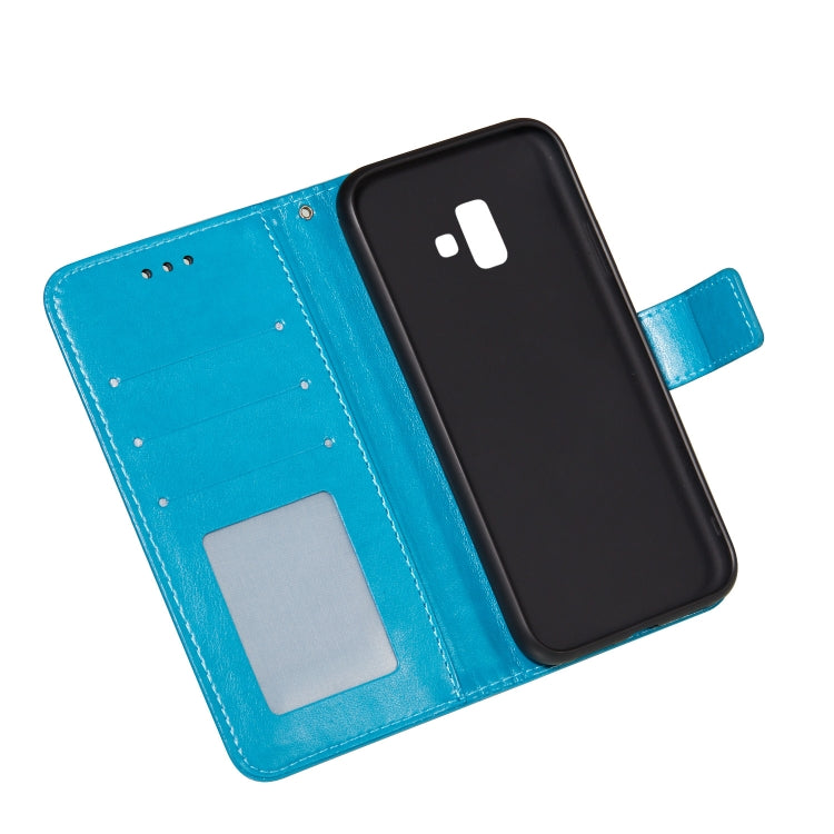 For Samsung Galaxy J6+ Flower Vine Embossing Pattern Horizontal Flip Leather Case with Card Slot & Holder & Wallet & Lanyard