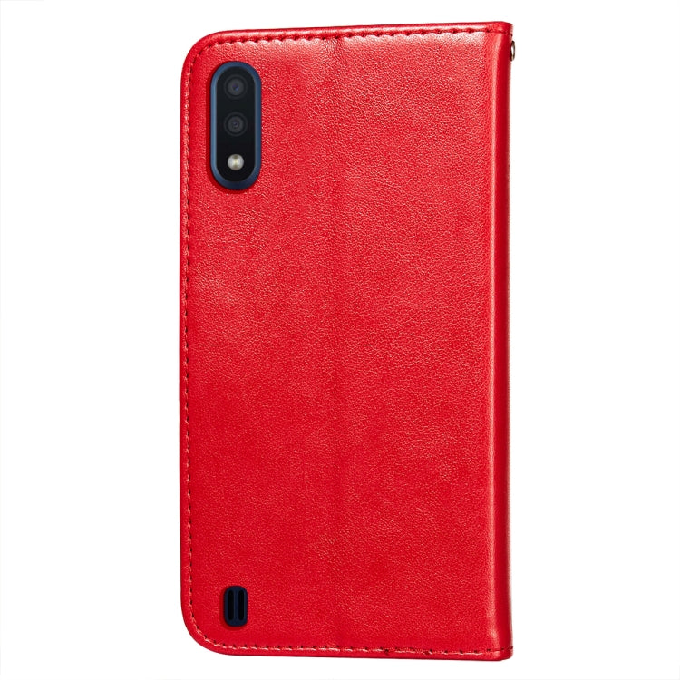 For Samsung Galaxy M01 Flower Vine Embossing Pattern Horizontal Flip Leather Case with Card Slot & Holder & Wallet & Lanyard