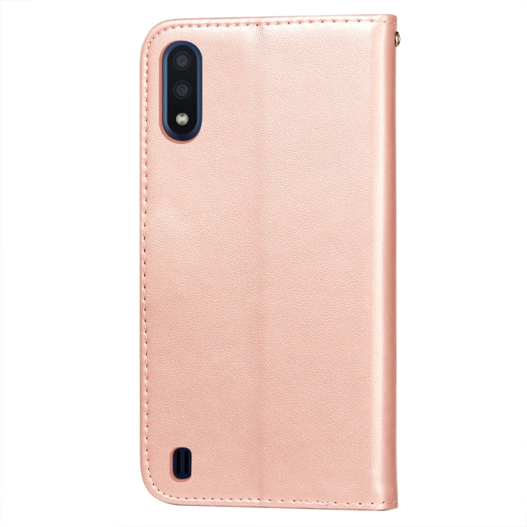 For Samsung Galaxy M01 Flower Vine Embossing Pattern Horizontal Flip Leather Case with Card Slot & Holder & Wallet & Lanyard