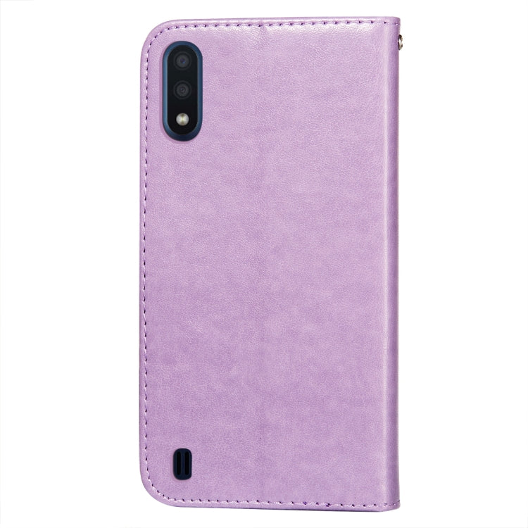 For Samsung Galaxy M01 Flower Vine Embossing Pattern Horizontal Flip Leather Case with Card Slot & Holder & Wallet & Lanyard