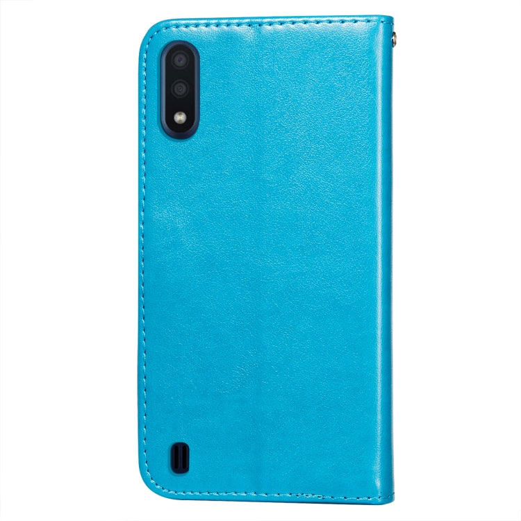 For Samsung Galaxy M01 Flower Vine Embossing Pattern Horizontal Flip Leather Case with Card Slot & Holder & Wallet & Lanyard