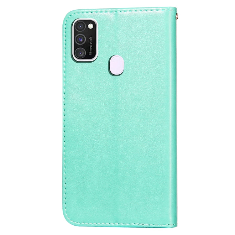 For Samsung Galaxy M30s / M21 Flower Vine Embossing Pattern Horizontal Flip Leather Case with Card Slot & Holder & Wallet & Lanyard