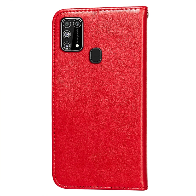 For Samsung Galaxy M31 Flower Vine Embossing Pattern Horizontal Flip Leather Case with Card Slot & Holder & Wallet & Lanyard