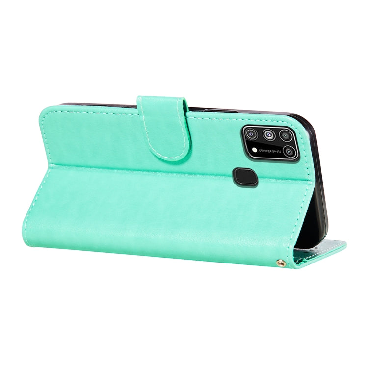 For Samsung Galaxy M31 Flower Vine Embossing Pattern Horizontal Flip Leather Case with Card Slot & Holder & Wallet & Lanyard