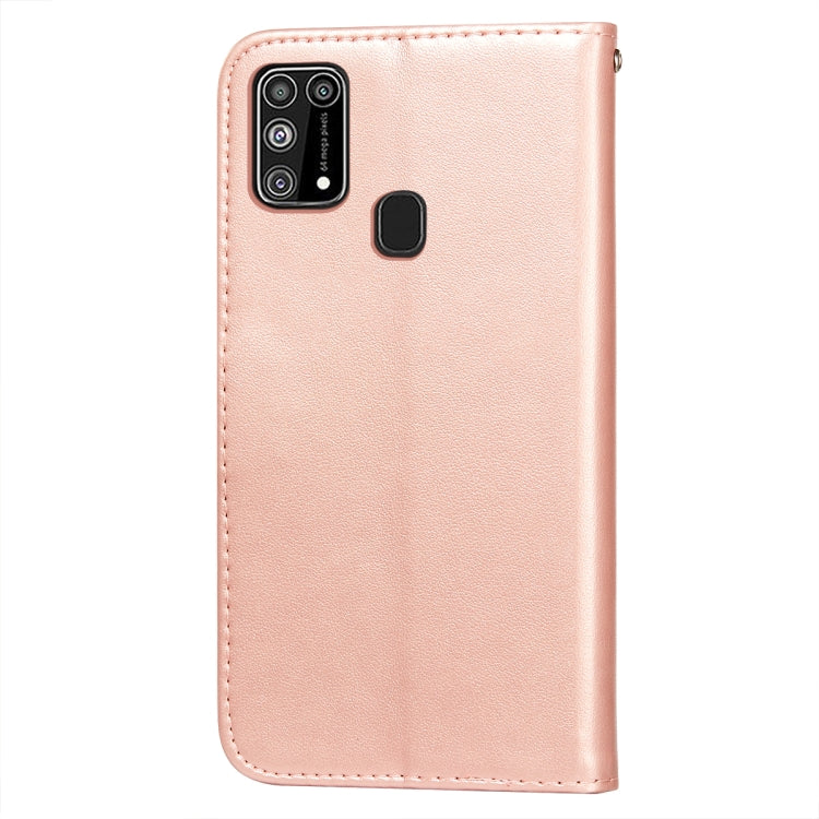 For Samsung Galaxy M31 Flower Vine Embossing Pattern Horizontal Flip Leather Case with Card Slot & Holder & Wallet & Lanyard
