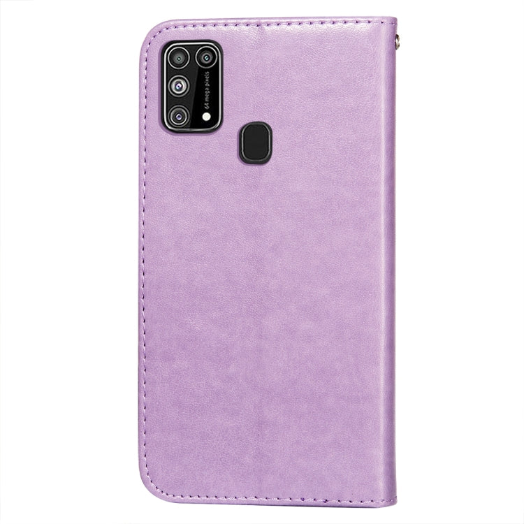 For Samsung Galaxy M31 Flower Vine Embossing Pattern Horizontal Flip Leather Case with Card Slot & Holder & Wallet & Lanyard