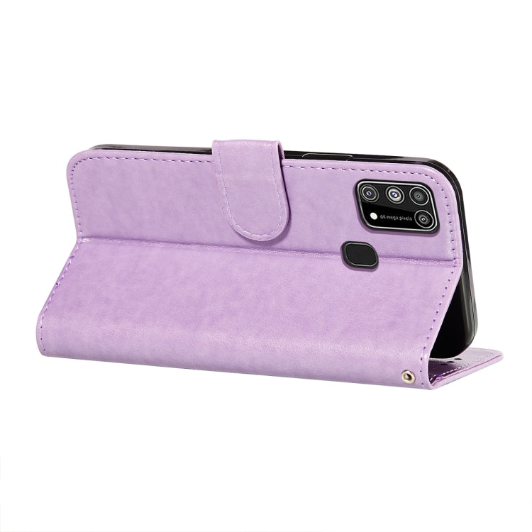 For Samsung Galaxy M31 Flower Vine Embossing Pattern Horizontal Flip Leather Case with Card Slot & Holder & Wallet & Lanyard