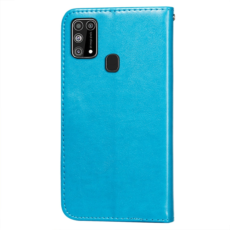 For Samsung Galaxy M31 Flower Vine Embossing Pattern Horizontal Flip Leather Case with Card Slot & Holder & Wallet & Lanyard