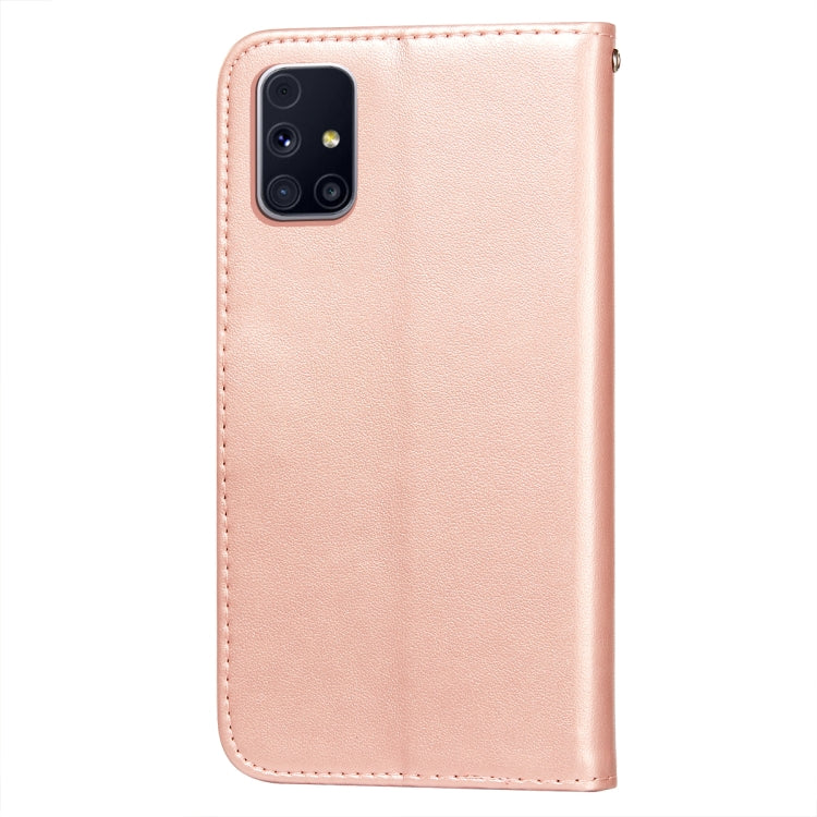 For Samsung Galaxy M31s Flower Vine Embossing Pattern Horizontal Flip Leather Case with Card Slot & Holder & Wallet & Lanyard
