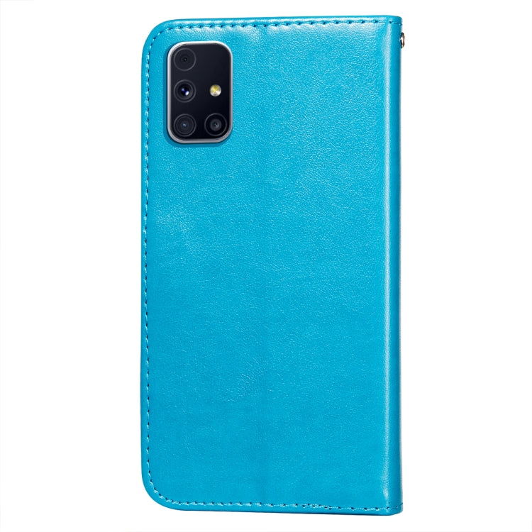 For Samsung Galaxy M31s Flower Vine Embossing Pattern Horizontal Flip Leather Case with Card Slot & Holder & Wallet & Lanyard