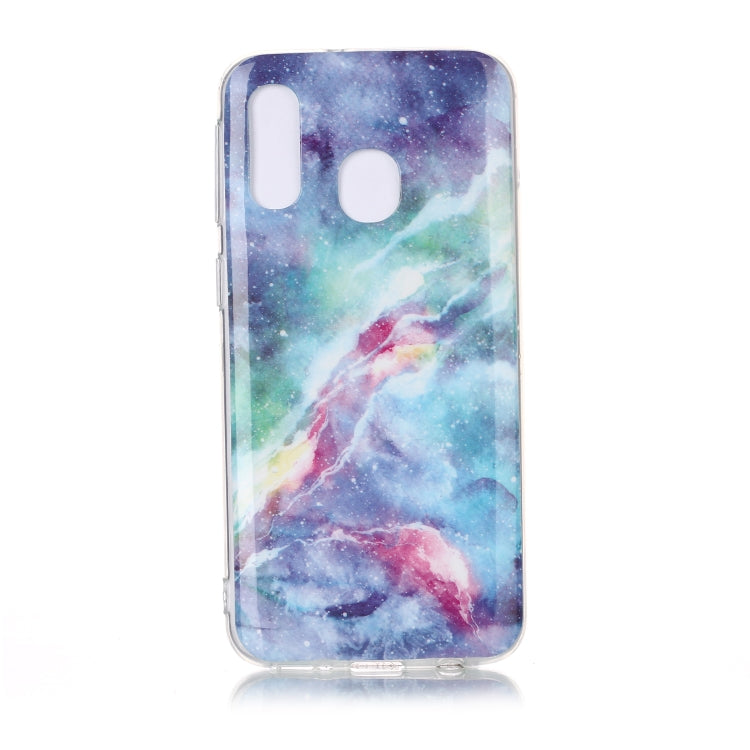 For Galaxy A40 Coloured Drawing Pattern IMD Workmanship Soft TPU Protective Case
