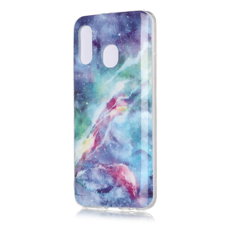For Galaxy A40 Coloured Drawing Pattern IMD Workmanship Soft TPU Protective Case