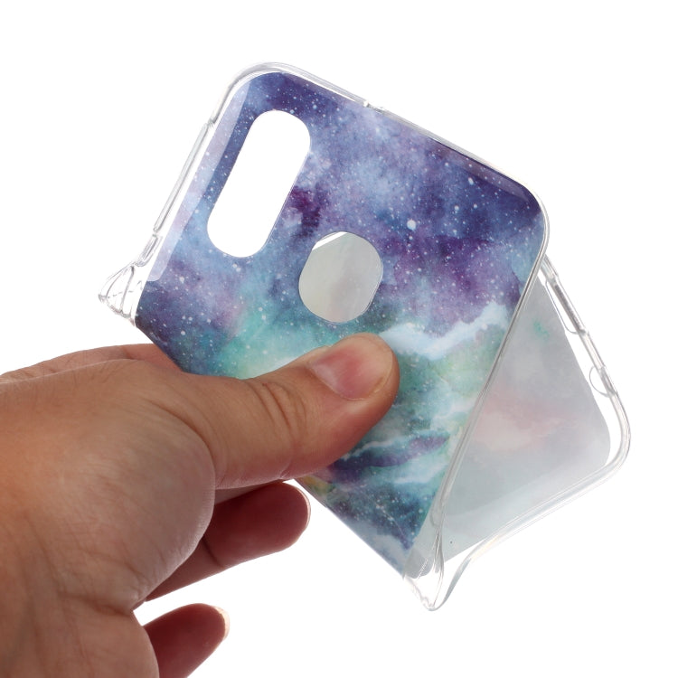 For Galaxy A40 Coloured Drawing Pattern IMD Workmanship Soft TPU Protective Case