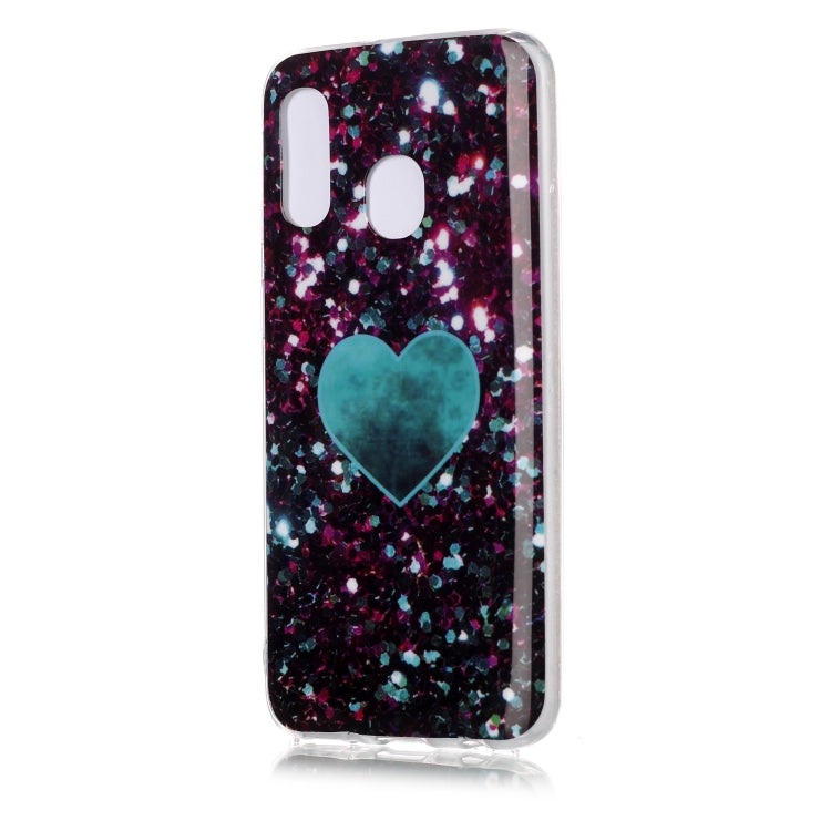 For Galaxy A40 Coloured Drawing Pattern IMD Workmanship Soft TPU Protective Case