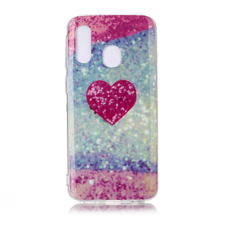 For Galaxy A40 Coloured Drawing Pattern IMD Workmanship Soft TPU Protective Case