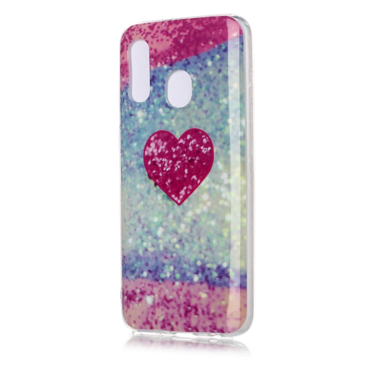 For Galaxy A40 Coloured Drawing Pattern IMD Workmanship Soft TPU Protective Case
